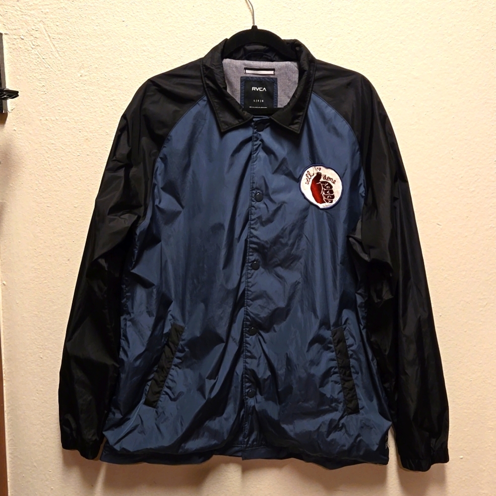 RVCA bomber jacket, navy/black, Men's Size Large